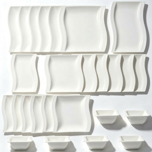 26pc white ceramic dinnerware - ceramic,