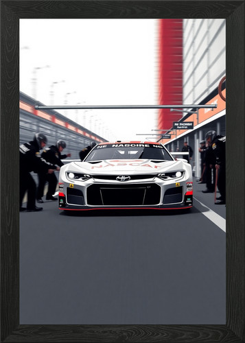 Nascar stock car pit - car, framed