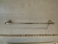 Toilet Roll Holder, Circular Towel Holder And Towel Rail In Chrome And Gold