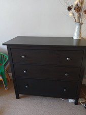 Black - brown  chest of 3