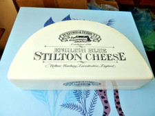 Tuxford & Tebbutt English Blue Stilton Cheese Ceramic Half Moon Storage Dish&Lid