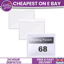 2x Self Adhesive Backed Windscreen Ticket Holder for Parking Permit 105x105mm