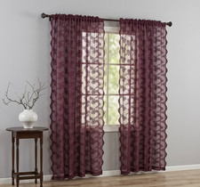 Burgundy Sheer Curtains with