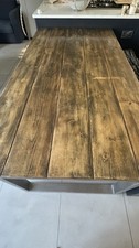 BESPOKE Pine Wood Dining Table With Reclaimed Steel Industrial Base