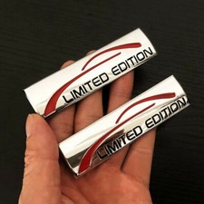 2Pcs Car Glossy Silver 3D