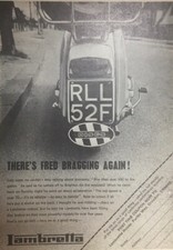 LAMBRETTA SCOOTER ORIGINAL 1969 DISC BRAKES B/W ADVERTISEMENT 24cm x 17cm