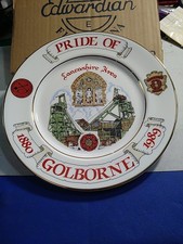 Golborne Colliery, Pride Of, Edwardian Bone China Plate. Miners. Boxed 37