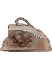 Antique Grimwades Ceramic Butter Dish Staffordshire 1917 War Era Design