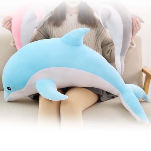 Pink blue dolphin - dolphin, stuffed
