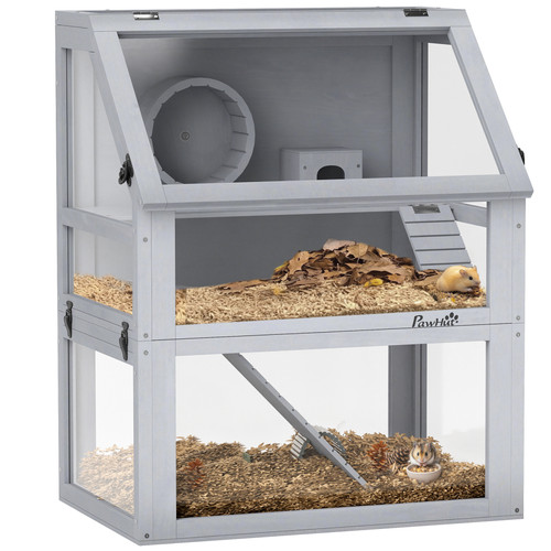 Wooden hamster cage with - wooden,