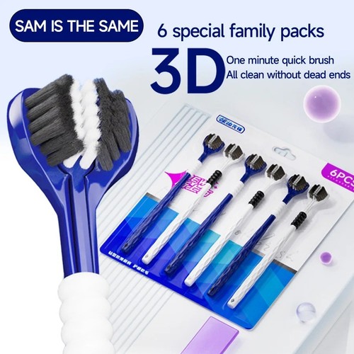 6pcs sided toothbrush - sided, soft
