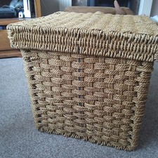 Vintage Large Seagrass Storage Box With Lid