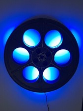 ? VINTAGE MOVIE REEL/SPOOL - LED NEON LIGHT. Home Cinema Lounge sign. Plug-in.