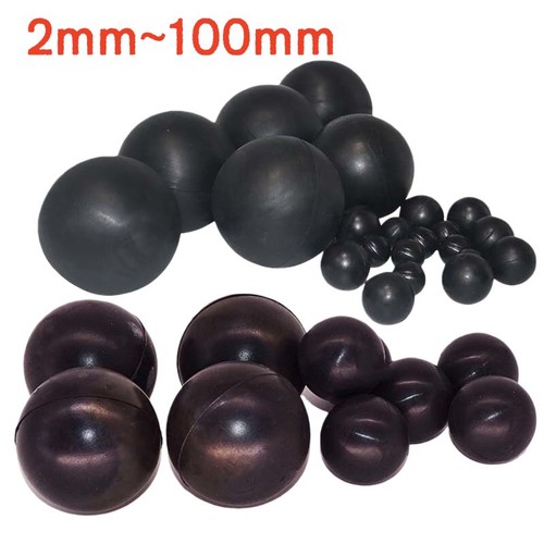 Black round solid - rubber, ball
