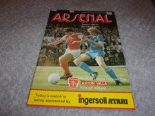 ARSENAL  V ASTON VILLA PROGRAMME SEASON 80 - 81