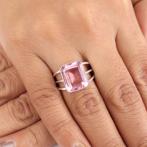 Pink morganite gemstone 925 - gemstone,