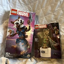 2 x empty Marvel infinity Lego boxes no 76282, 76297 bit squashed no bricks 
