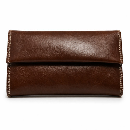Leather faux tobacco pouch - leather,