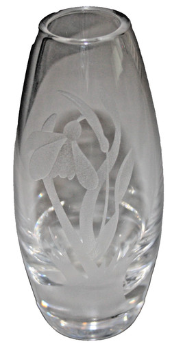 Vintage glass etched small