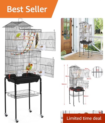 Elegant black budgie cage with - elegant,