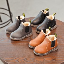 UK Kids Ankle Boots Boys Girls