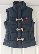 Jack Wills Navy Blue Feather Duck Down Padded Puffa Gilet Body Warmer Uk 10