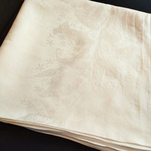 Vintage large white - large, damask
