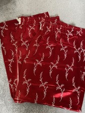 50s Brocade Satin Red White