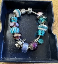 Gorgeous Sterling Silver Rhona Sutton 925 17cm Charm Bracelet & 14 Charms