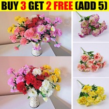 Artificial Carnation Fake Flower Bush Bouquet Home Silk flowers Wedding decor