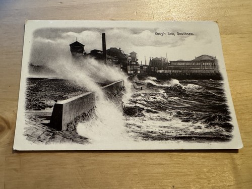 Postcard rough sea southsea - -,