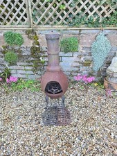 Solid Cast Iron Chimenea Patio Heater Garden Heater Multi Fuel Chimenea Fire Pit