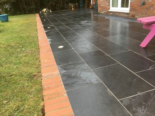 Black slate paving patio - black,