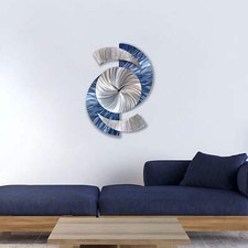 Navy Blue & Silver Wall Clock