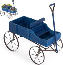 Blue Wooden Garden Wagon