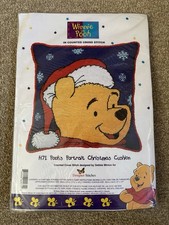 H71 Disney Winnie The Pooh’s Portrait Christmas Cushion Cross Stitch Kit - RARE
