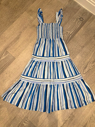 Monsoon blue white striped - &,