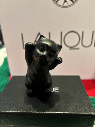 Lalique black kitten - kitten, figurine