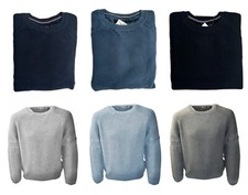 Boys NXT Knitted Jumper Blue Grey Navy Black Textured Fine Cotton Rib Knit NEW