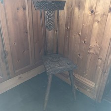 20th Century Ben Setter of Totnes Three Legged Spinning Chair with Celtic Design
