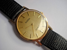 FULLY HALLMARKED 9ct SOLID GOLD 1970'S ROAMER PALL MALL GENT'S WRIST WATCH