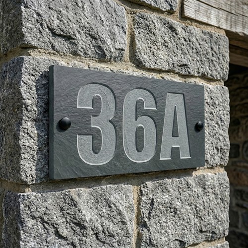 Deep engraved slate house - engraved,