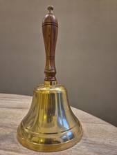 Large Brass Bell With Wooden