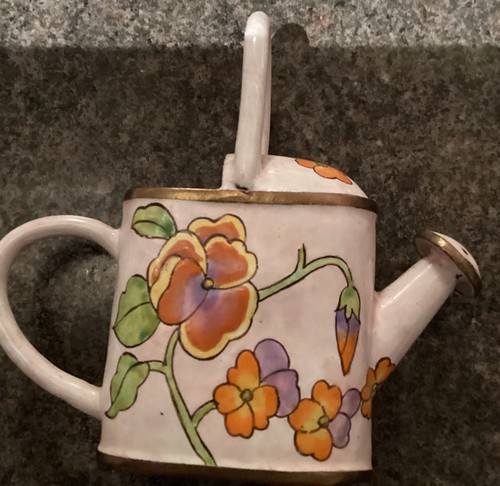 Miniature white floral enamel - white,