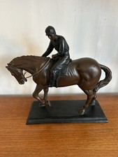 Large 10.5" Julianna Collection Bronzed Racehorse Figurine Signed Crosa VGC