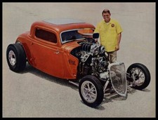 1934 Ford Hot Rod New Metal Sign: Early 1960s Build on Display