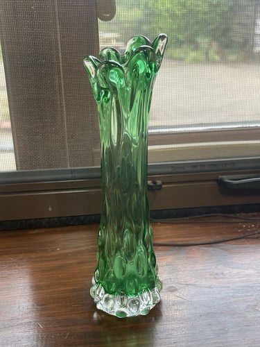Vintage green art glass - art,