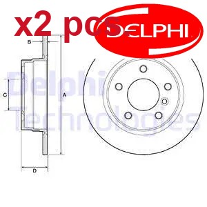 Pcs rear brake disc - x2,