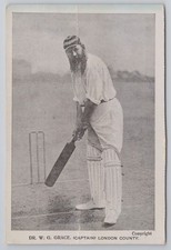 c1903 Cricket Postcard Dr W G Grace Captain London County CC Batting Photo