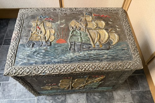 Brass embossed coal box log - brass,